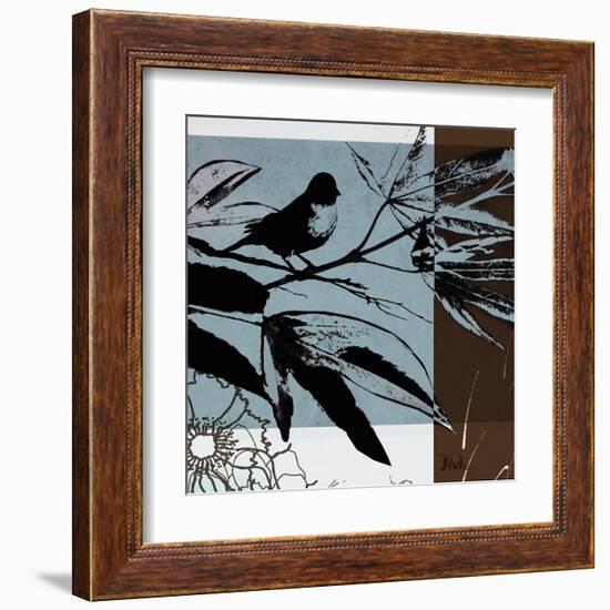 Blue and White Silhouette I-Patricia Pinto-Framed Art Print