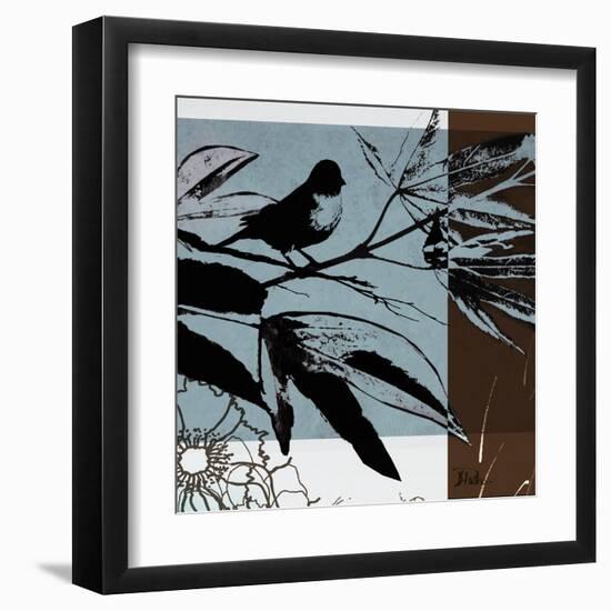 Blue and White Silhouette I-Patricia Pinto-Framed Art Print