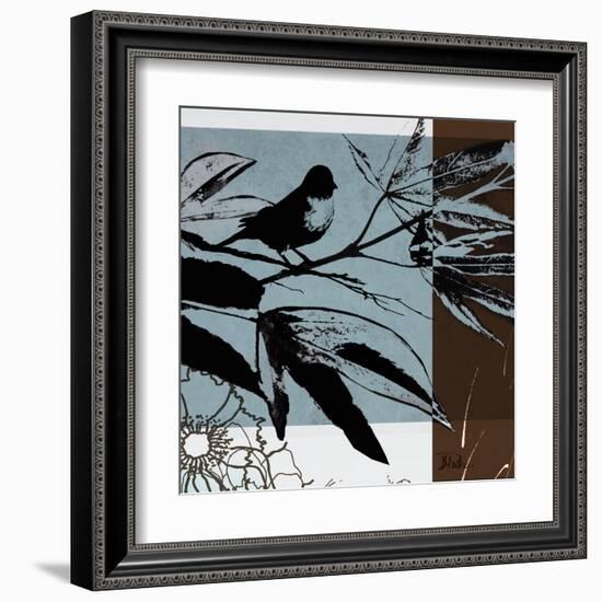 Blue and White Silhouette I-Patricia Pinto-Framed Art Print