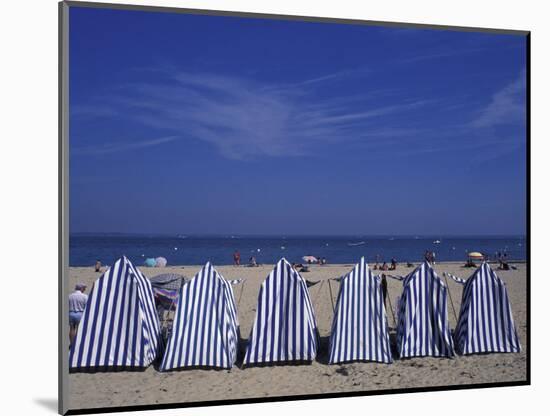 Blue and White Wind Breaker Tents, Aquitania, France-Michele Molinari-Mounted Photographic Print