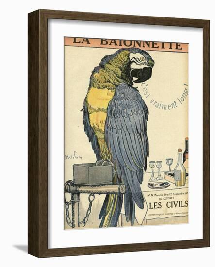 Blue and Yellow Macaw Parrot-Abel Faivre-Framed Art Print
