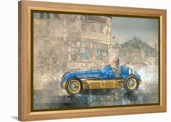 Blue and Yellow Maserati of Bira-Peter Miller-Framed Premier Image Canvas