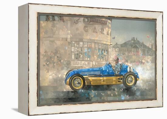 Blue and Yellow Maserati of Bira-Peter Miller-Framed Premier Image Canvas