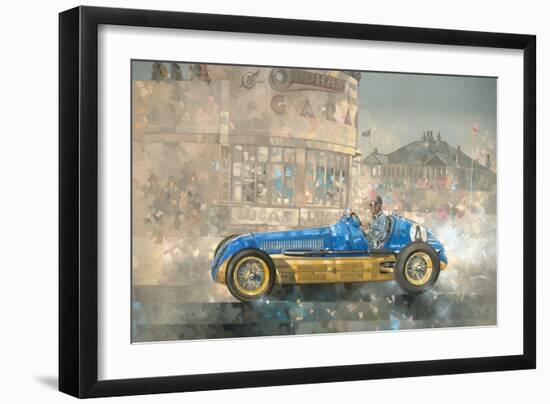 Blue and Yellow Maserati of Bira-Peter Miller-Framed Giclee Print