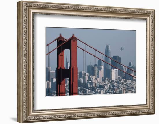 Blue Angels Arrive at Golden Gate Bridge, San Francisco-Vincent James-Framed Photographic Print