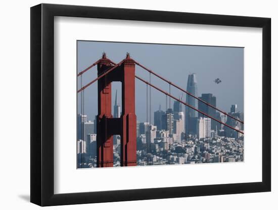 Blue Angels Arrive at Golden Gate Bridge, San Francisco-Vincent James-Framed Photographic Print