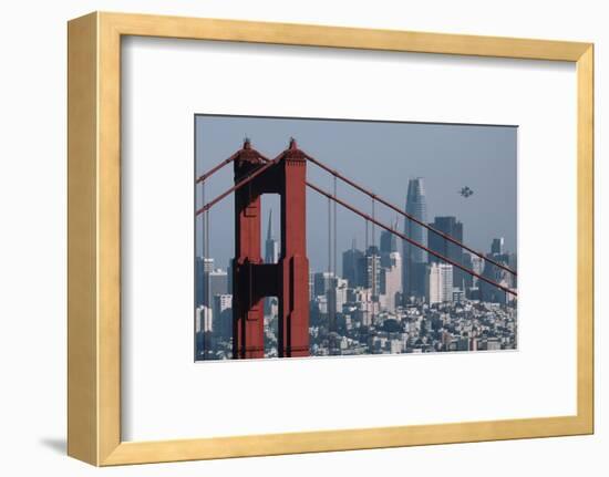 Blue Angels Arrive at Golden Gate Bridge, San Francisco-Vincent James-Framed Photographic Print