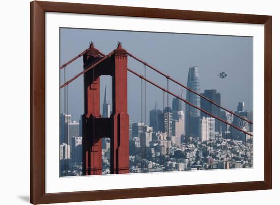 Blue Angels Arrive at Golden Gate Bridge, San Francisco-Vincent James-Framed Photographic Print