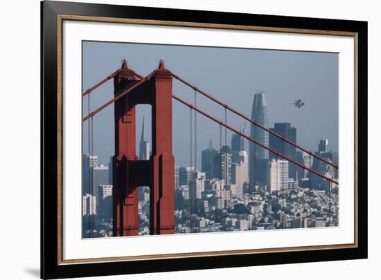 Blue Angels Arrive at Golden Gate Bridge, San Francisco-Vincent James-Framed Photographic Print