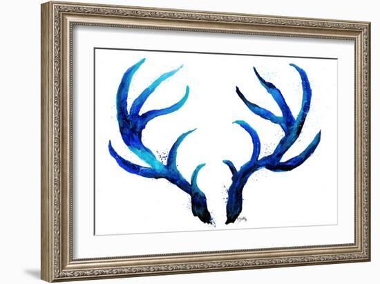 Blue Antlers-Elizabeth Medley-Framed Art Print