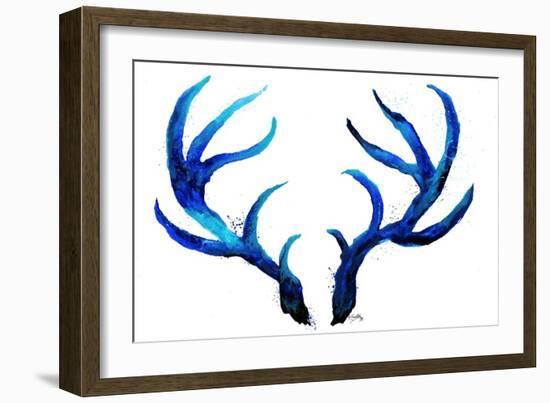 Blue Antlers-Elizabeth Medley-Framed Art Print