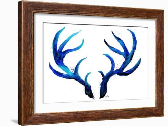 Blue Antlers-Elizabeth Medley-Framed Art Print