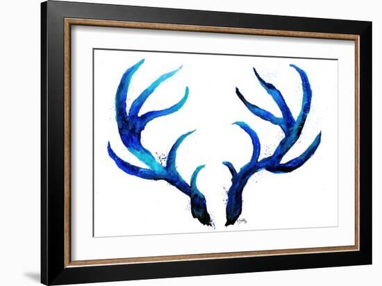 Blue Antlers-Elizabeth Medley-Framed Art Print