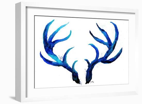 Blue Antlers-Elizabeth Medley-Framed Art Print