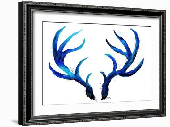 Blue Antlers-Elizabeth Medley-Framed Art Print