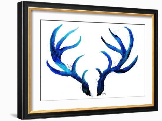 Blue Antlers-Elizabeth Medley-Framed Art Print