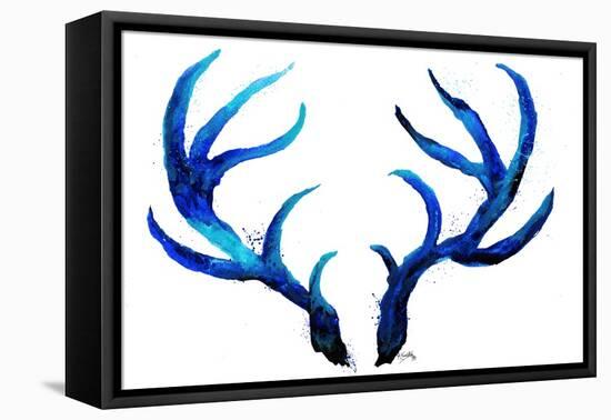 Blue Antlers-Elizabeth Medley-Framed Stretched Canvas