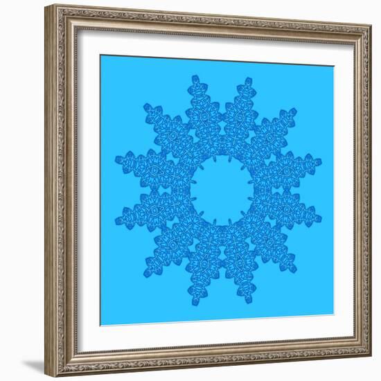 Blue Background with Abstract Shape-Dink101-Framed Art Print