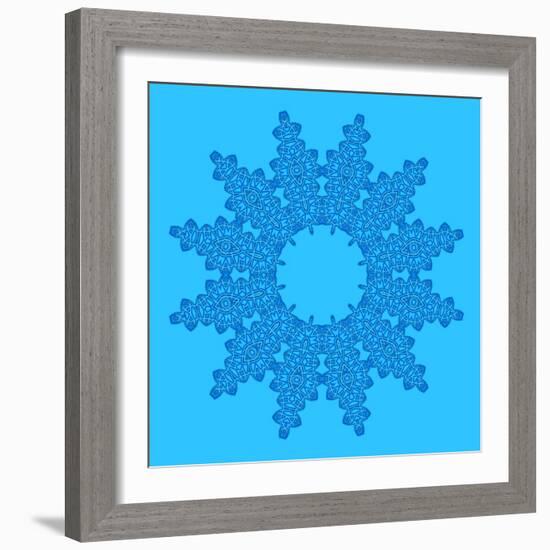 Blue Background with Abstract Shape-Dink101-Framed Art Print