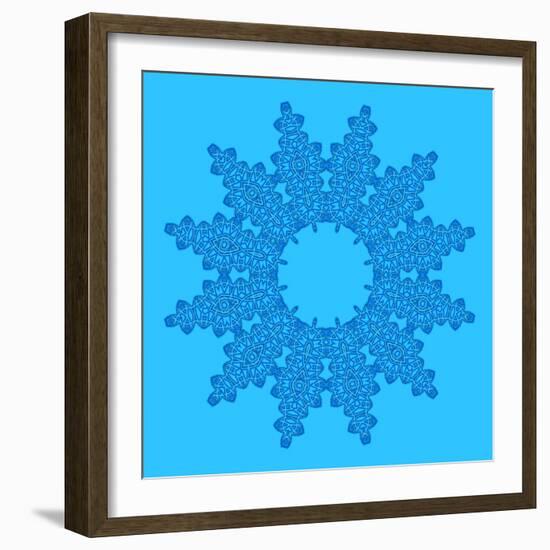 Blue Background with Abstract Shape-Dink101-Framed Art Print