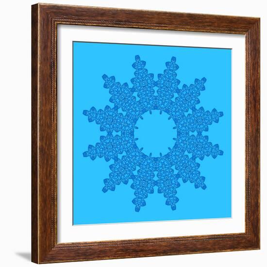 Blue Background with Abstract Shape-Dink101-Framed Art Print