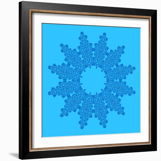 Blue Background with Abstract Shape-Dink101-Framed Art Print