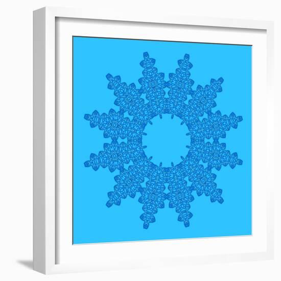 Blue Background with Abstract Shape-Dink101-Framed Art Print