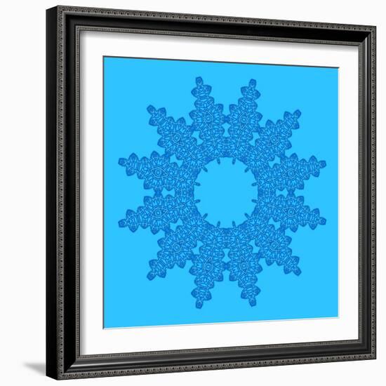 Blue Background with Abstract Shape-Dink101-Framed Art Print