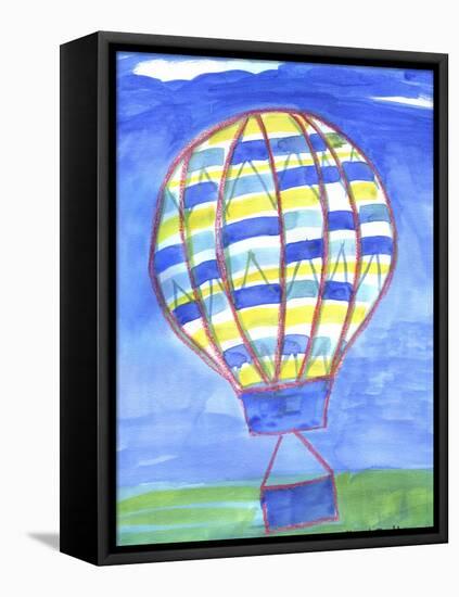 Blue Balloon-Cheryl Bartley-Framed Premier Image Canvas