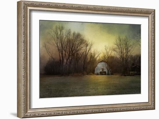 Blue Barn at Sunrise-Jai Johnson-Framed Giclee Print