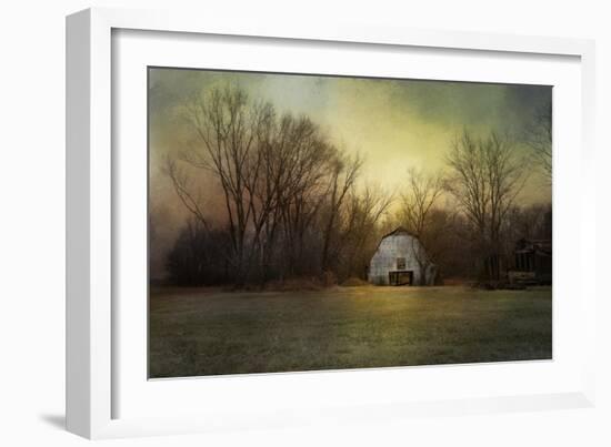 Blue Barn at Sunrise-Jai Johnson-Framed Giclee Print