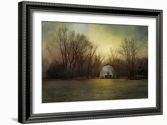 Blue Barn at Sunrise-Jai Johnson-Framed Giclee Print