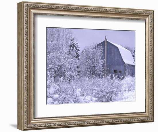 Blue Barn, Rochester Hills, Michigan, USA-Claudia Adams-Framed Photographic Print