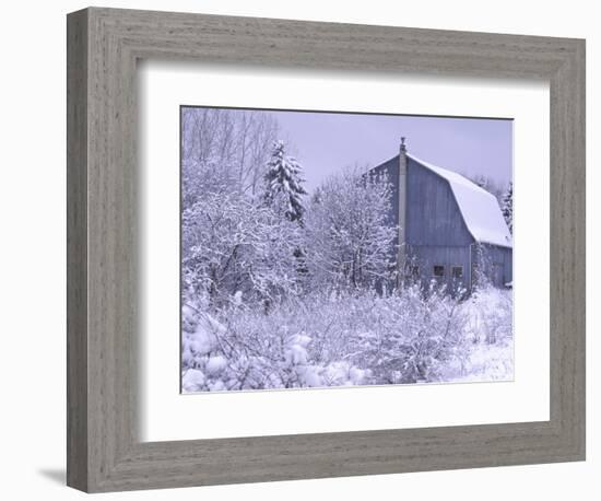 Blue Barn, Rochester Hills, Michigan, USA-Claudia Adams-Framed Photographic Print