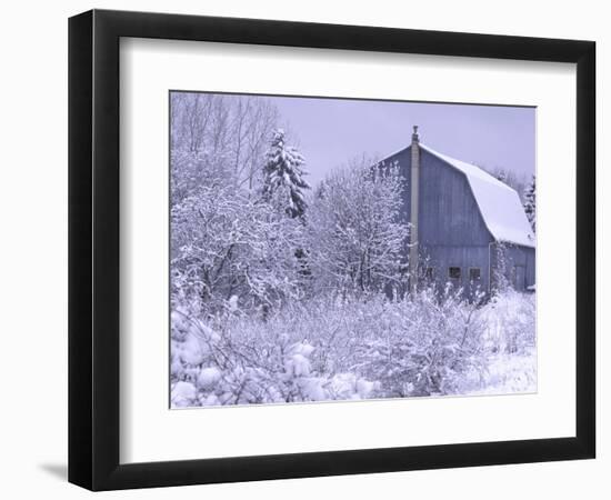 Blue Barn, Rochester Hills, Michigan, USA-Claudia Adams-Framed Photographic Print