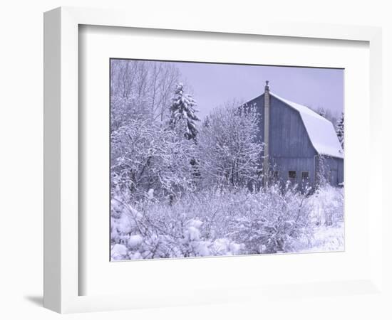 Blue Barn, Rochester Hills, Michigan, USA-Claudia Adams-Framed Photographic Print