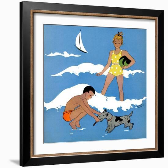 Blue Beach - Child Life-Harold Carroll-Framed Giclee Print