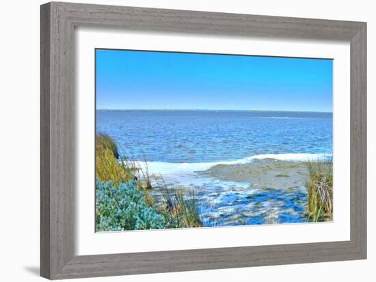 Blue Beach Scene at Outer Banks-Martina Bleichner-Framed Art Print