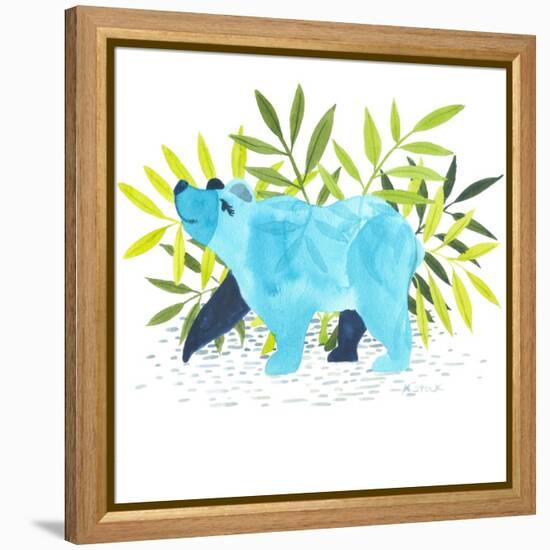 Blue Bear Strut-Kerstin Stock-Framed Stretched Canvas