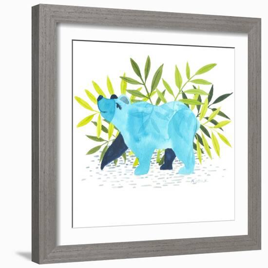 Blue Bear Strut-Kerstin Stock-Framed Art Print