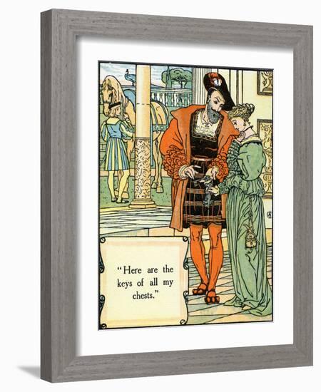 Blue Beard illustrated by Walter Crane-Walter Crane-Framed Giclee Print