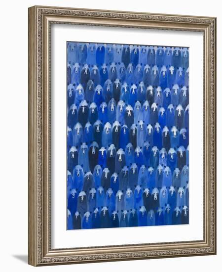 Blue Bears at the Theatre, 2016 (Oil on Canvas)-Holly Frean-Framed Giclee Print
