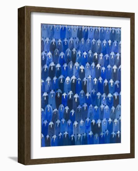 Blue Bears at the Theatre, 2016 (Oil on Canvas)-Holly Frean-Framed Giclee Print