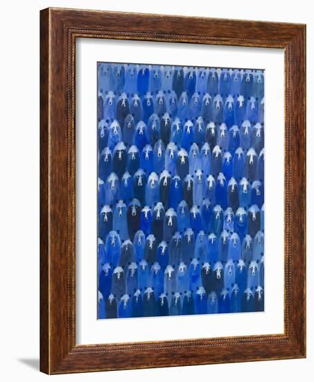 Blue Bears at the Theatre, 2016 (Oil on Canvas)-Holly Frean-Framed Giclee Print