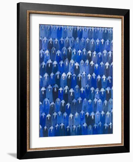 Blue Bears at the Theatre, 2016 (Oil on Canvas)-Holly Frean-Framed Giclee Print