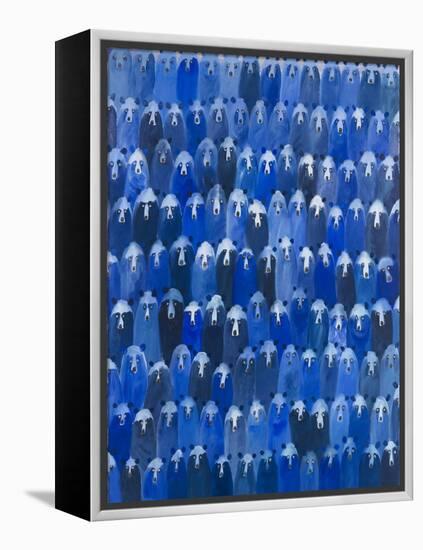 Blue Bears at the Theatre, 2016 (Oil on Canvas)-Holly Frean-Framed Premier Image Canvas