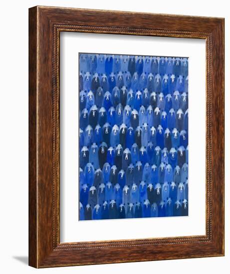 Blue Bears at the Theatre, 2016 (Oil on Canvas)-Holly Frean-Framed Giclee Print