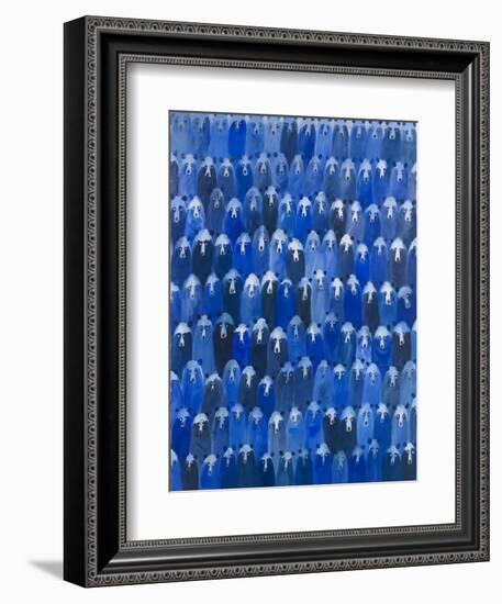 Blue Bears at the Theatre, 2016 (Oil on Canvas)-Holly Frean-Framed Giclee Print