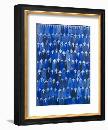 Blue Bears at the Theatre, 2016 (Oil on Canvas)-Holly Frean-Framed Giclee Print