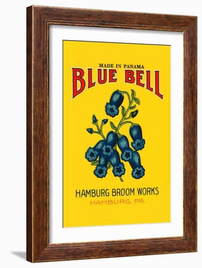 Blue Bell Broom Label-null-Framed Art Print